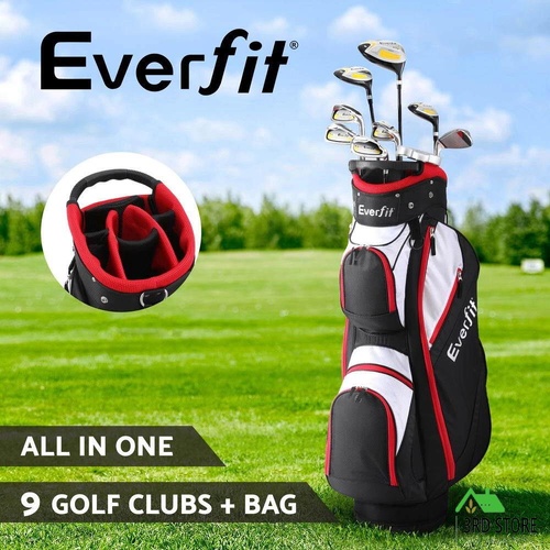 Everfit Golf Clubs Set Men Right Handed Golf Wedges Alloy Driver Golf Stand Bag