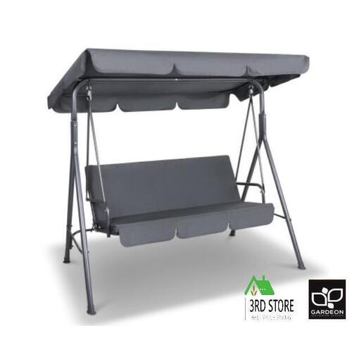 Gardeon Outdoor Swing Chair Hammock Bench Seat Canopy Cushion Furniture Grey
