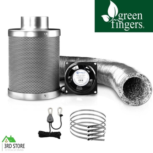 Greenfingers 4"Hydroponics Grow Tent Kit Ventilation Kit Fan Carbon Filter Duct