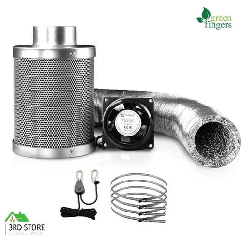 Greenfingers Grow Tent Kit 6" Hydroponics Ventilation Kit Fan Carbon Filter Duct