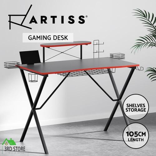 Artiss Gaming Desk Computer Desks Table Storage Shelves Study Home Ofiice 105CM