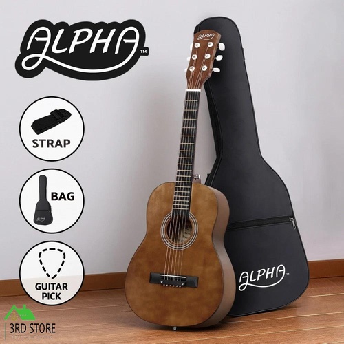 Alpha 31" Steel String Acoustic Guitar Portable with Gig Bag