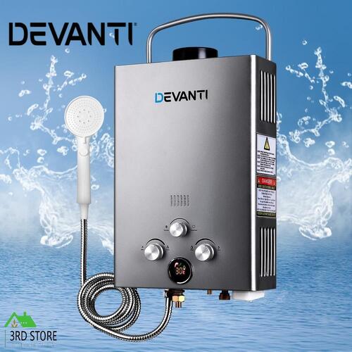Devanti Instant Gas Hot Water System Heater Portable Shower LPG Caravan 4WD Pump