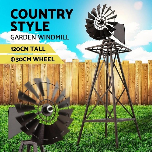 Garden Windmill 160cm Metal Ornaments Outdoor Decor Ornamental Wind Mill