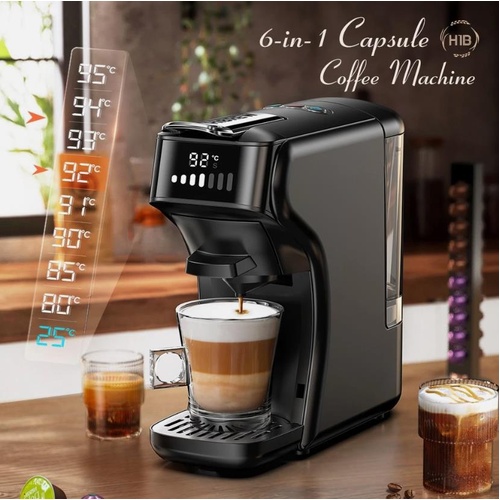 HiBREW 6in1 Capsule Coffee Machine Hot/Cold Multiple Espresso Cafetera Black H1B