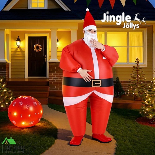 Inflatable Christmas Santa Claus Costume Adult Suit Blow Up Party Fancy Dress Xmas Cosplay