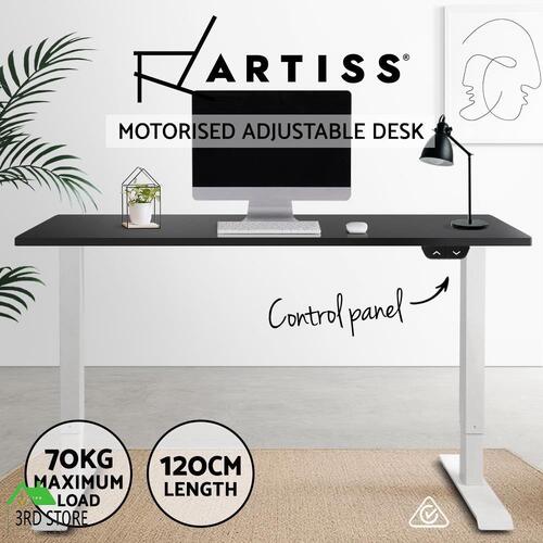 Artiss Standing Desk Adjustable Height Desk Electric Motorised White Frame Black