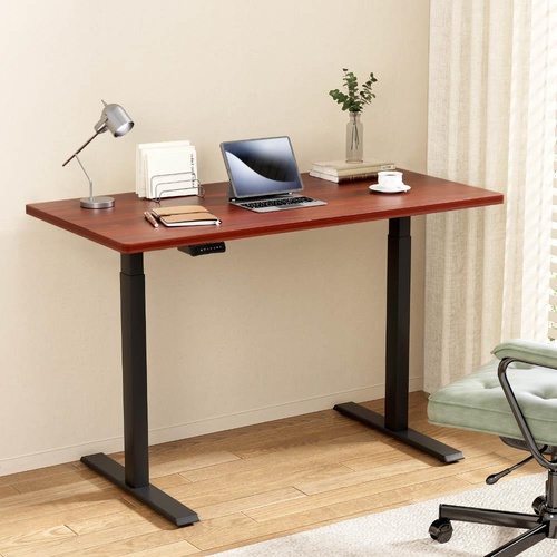 Artiss Standing Desk Electric Adjustable Sit Stand Desks Black Walnut 140cm