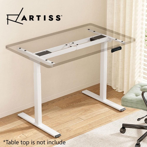 Artiss Standing Desk Sit Stand Motorised Adjustable Frame Only White Dual Motor
