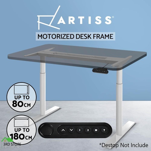 Artiss Standing Desk Sit Stand Motorised Adjustable Frame Only Dual Motor White