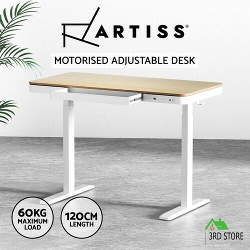 Artiss Standing Desk Motorised Electric Dual Motor Draw 120CM Oak