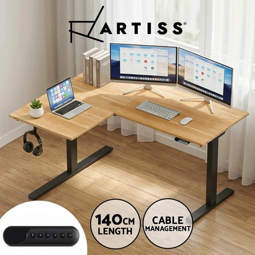 Artiss L-Shape Electric Standing Desk Sit Stand Up Height Adjustable Motorised