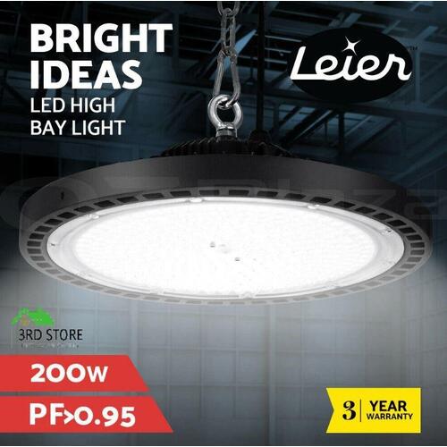 Leier LED High Bay Lights Light 200W Industrial Workshop Warehouse Gym BK