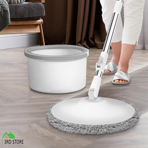 Cleanflo Spin Mop and Bucket Set Dry Wet 360 Rotating Floor Cleaning 2 Heads
