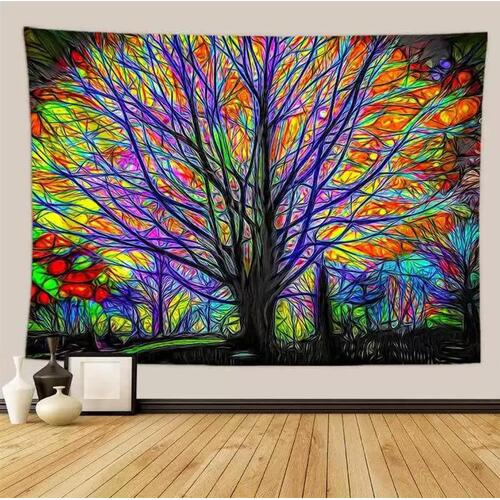 Home Decoration Tapestry Background Cloth Wall Hanging Beach Tree 150x130cm