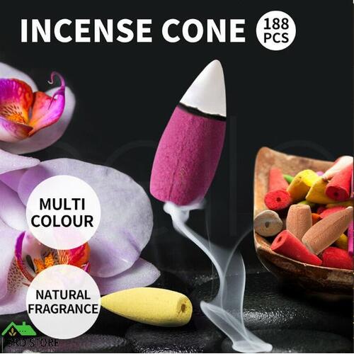 188x Incense Cones Colorful for Backflow Waterfall Tower Natural Fragrance