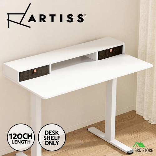 Artiss Standing Desk Desktop Storage Rack Shelf Removable Bookshelf Drawer 120cm