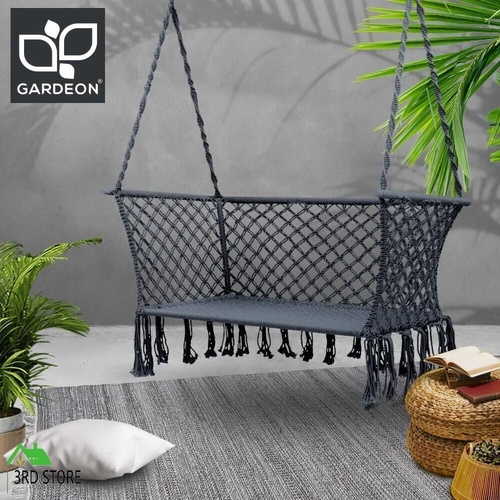 Gardeon Hammock Chair Patio 2 Person Swing Camping Hammocks Indoor Portable Grey