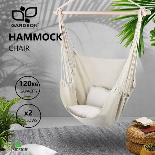 Gardeon Hammock Chair Camping Swing Outdoor Indoor Hanging Hammocks with Pillow