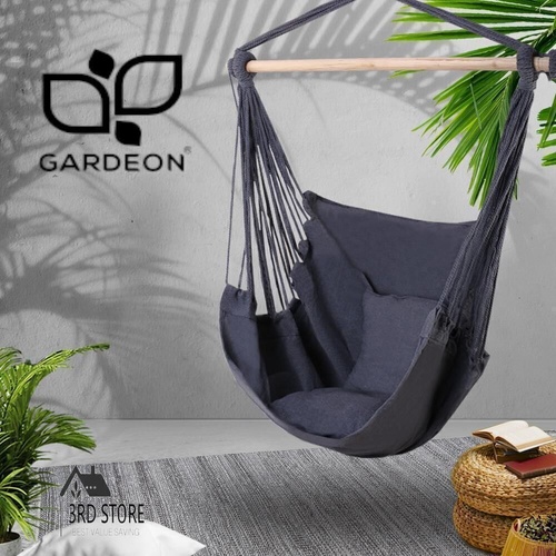 Gardeon Hammock Chair Swing Outdoor Tree Hanging Portable Camping Hammocks Grey