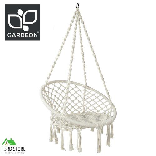 Gardeon Hammock Chair Cotton Swing Bed Relax Rope Outdoor Hanging Indoor 124CM