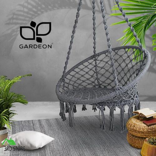 Gardeon Hammock Chair Swing Rope Indoor Portable Outdoor Camping Hammocks Grey