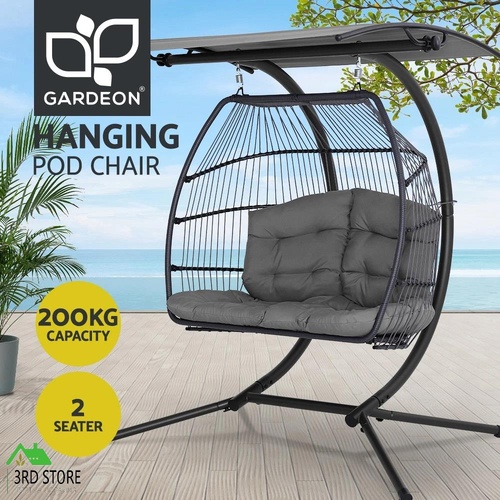 Gardeon Outdoor Furniture Lounge Hanging Swing Chair Egg Hammock Stand Rattan GY