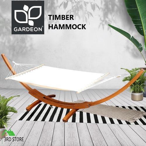 Gardeon Outdoor Furniture Lounge Double Hammock Bed Garden Timber Heartwood