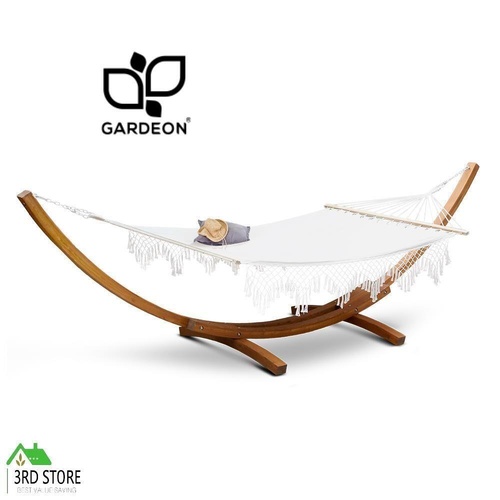 Gardeon Outdoor Furniture Lounge Double Hammock Bed Garden Timber Heartwood