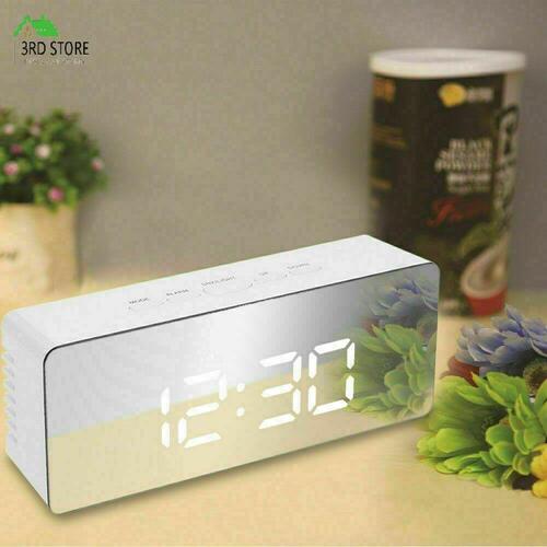 Digital Clock LED Display Desk Table Temperature Alarm Time Modern Home Decor