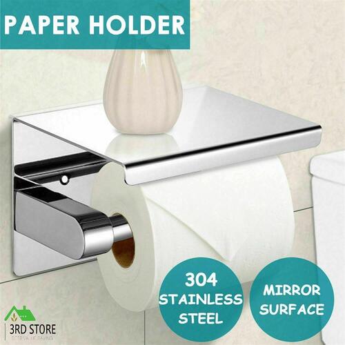 304 Stainless Steel Toilet Paper Roll Holder Tissue Bath Accessory Storage Hooks