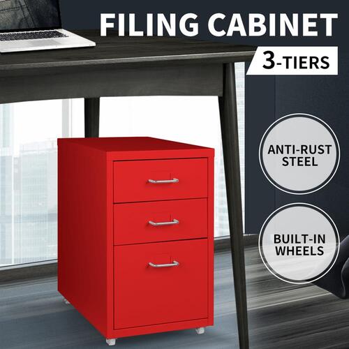 Filing Cabinet Files Storage Cabinets Steel Rack Home Office Organise 3 Drawer