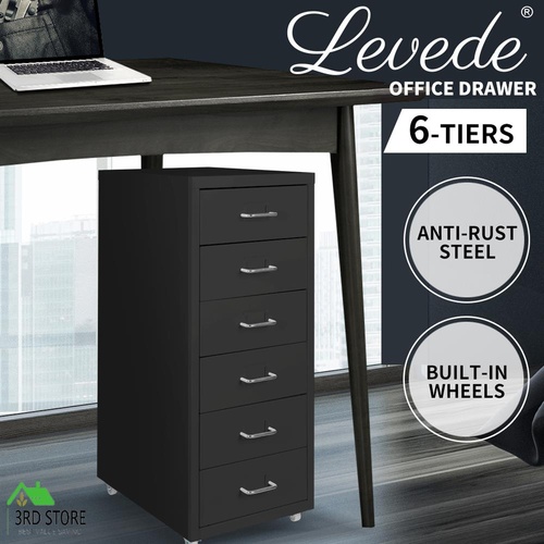 Levede 6 Drawer Office Cabinet Drawers Storage Cabinets Steel Rack Home Shelves