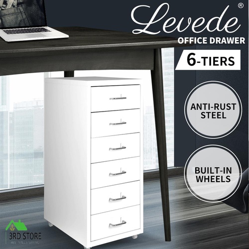 Levede 6 Drawer Office Cabinet Drawers Storage Cabinets Steel Rack Home Shelves