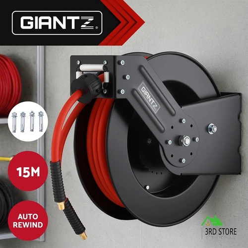 Giantz Air Hose Reel 3/8 IN x 15m Retractable Air Hose 300PSI