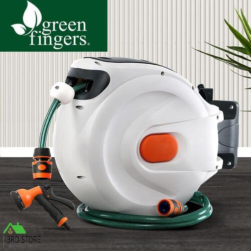 Greenfingers Water Hose Reel 20M Retractable Garden Spray Gun Storage AutoRewind