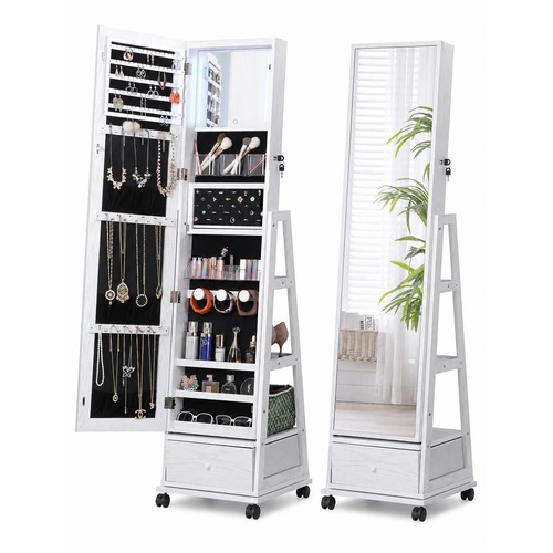 2-in-1 full-length mirror and jewelry armoire