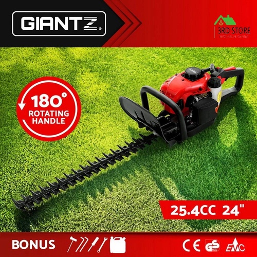 Giantz 25.4CC Petrol Hedge Trimmer 24" Dual Blade Tree Grass Garden Tool