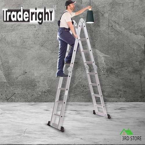 Traderight Multi Purpose Ladder Aluminium Folding Platform Household 4.7m
