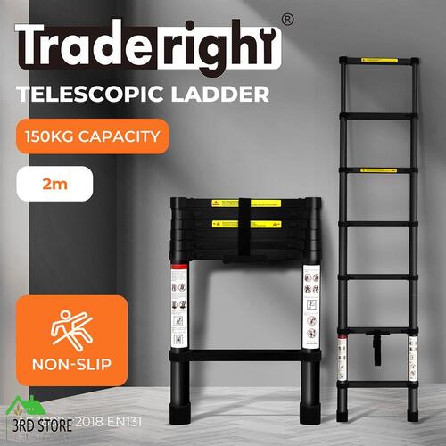 Telescopic Ladder Step Aluminium Extension Portable MultiPurpose 2M