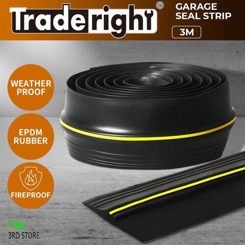 Garage Door Weather Strip Strap Seal Soild Rubber Floor Threshold Waterproof 3M