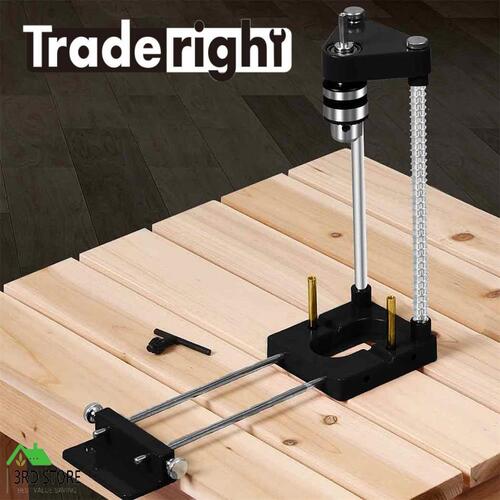 Traderight Drill Locator Alloy Steel Woodworking Drilling Guide Jig Adjustable