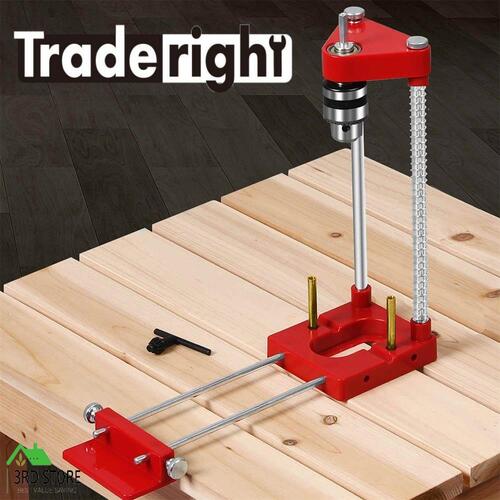 Traderight Drill Locator Alloy Steel Woodworking Drilling Guide Jig Adjustable