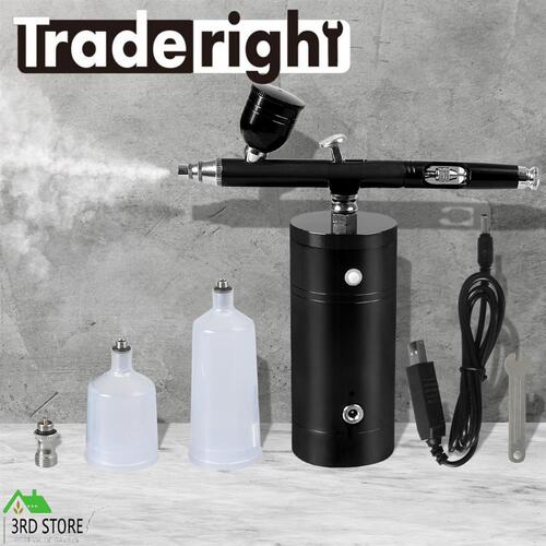 Airbrush Kit Compressor Cordless Dual Action USB Portable Spray Paint System Set
