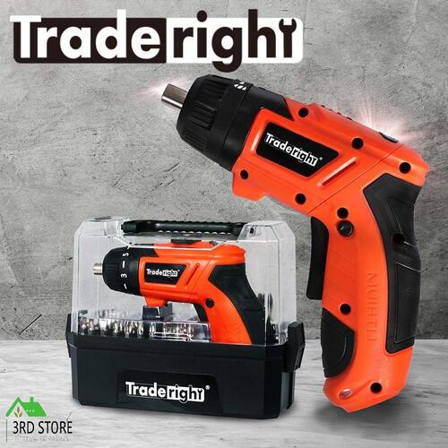 Traderight Cordless Screwdriver Electric USB Rechargeable Drill Bit Power 55PC