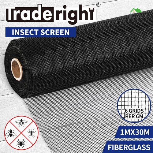 Traderight Insect Screen Flyscreen Doors Window Fly Net Mesh Fiberglass Roll 30M