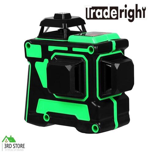 Traderight Laser Level Green Light Self Leveling 360° Rotary 3D 12 Line Measure