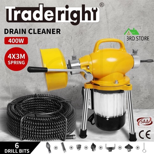 Traderight Drain Cleaner Machine Electric 400W Plumbing Sewerage Pipe Cutters