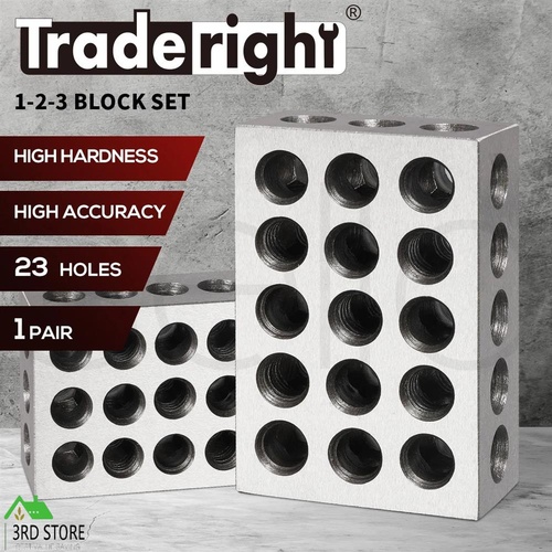 123 Block Set 1-2-3 Blocks 23 Holes Machinist Metalworking Woodworking 1 Pair