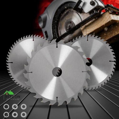 Circular Saw Blades 210mm 24T 48T 60T 30MM BORE 3 Reduction TCT 3PC Workshop